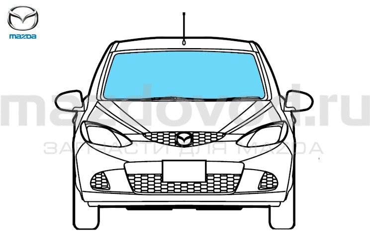 Стекло лобовое для Mazda 2 (DJ) (W/LDW; W/O RS; W/O SCBS) (MAZDA)