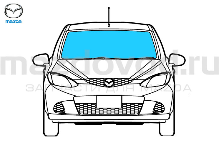 Стекло лобовое для Mazda 2 (DJ) (W/O LDW; W/O RS; W/SCBS) (MAZDA)