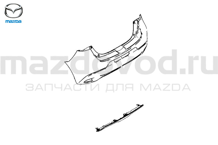 Спойлер RR бампера для Mazda 2 (DJ) (MAZDA)