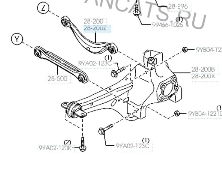 Рычаг RR (L) серповидный для Mazda CX-7 (ER) (MAZDA)