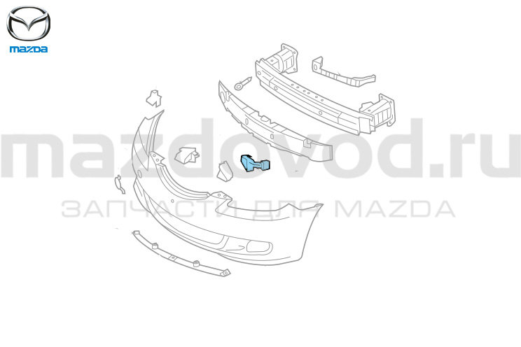 Кронштейн FR бампера (R) для Mazda 3 (BK) (SPORT) (MAZDA)