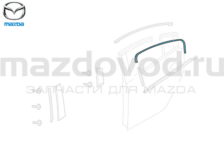 Наклейка двери RR R (FR) для Mazda 6 (GJ) (MAZDA)