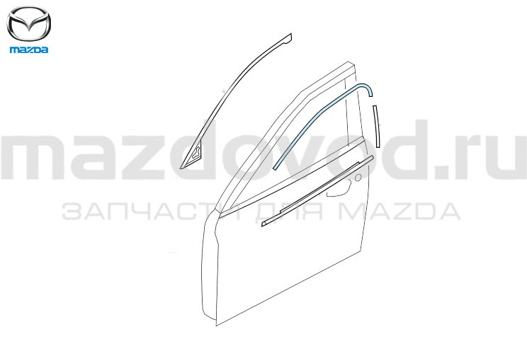 Наклейка FR (R) двери (верх.) для Mazda 6 (GJ) (MAZDA)