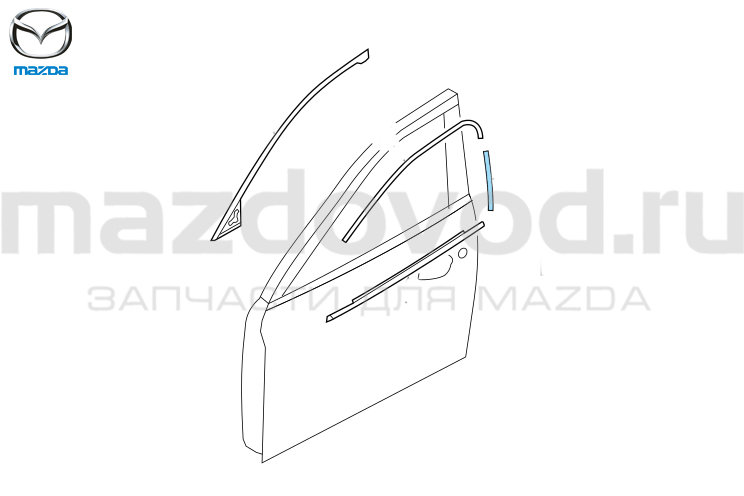 Наклейка FR (R) двери (бок.) для Mazda 6 (GJ) (MAZDA)