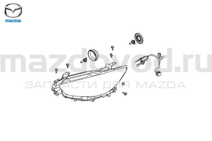 Крышка фары дал.света (галоген) для Mazda CX-5 (KE) (MAZDA)