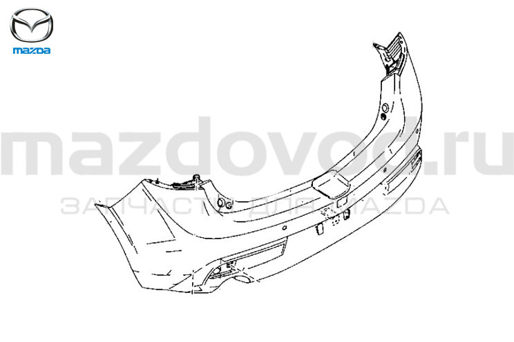 Бампер RR для Mazda 3 (BL) (HB) (W/O PS) (MAZDA)