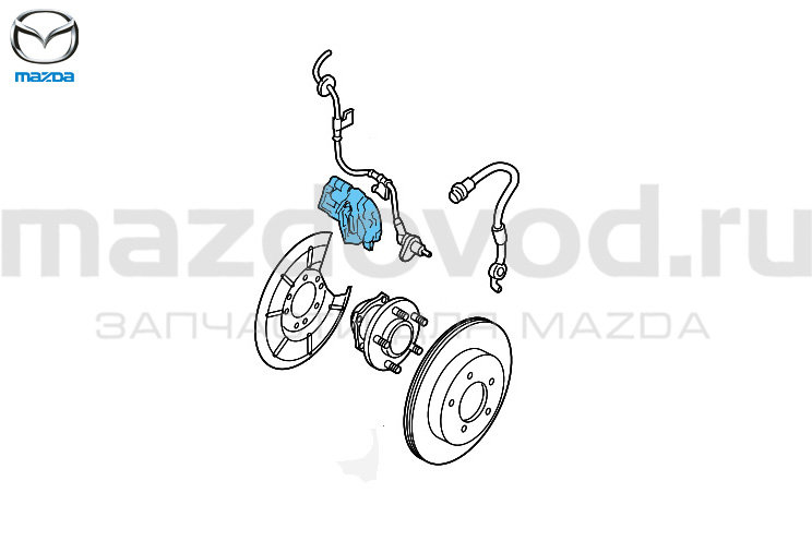 Суппорт тормозной RR (L) для Mazda 3 (BK) (MAZDA)