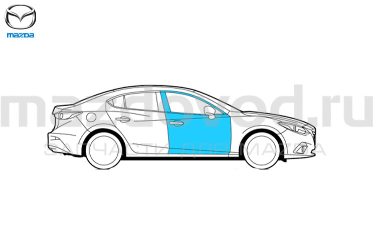 Дверь FR R для Mazda 3 (BL) (SDN) (MAZDA)