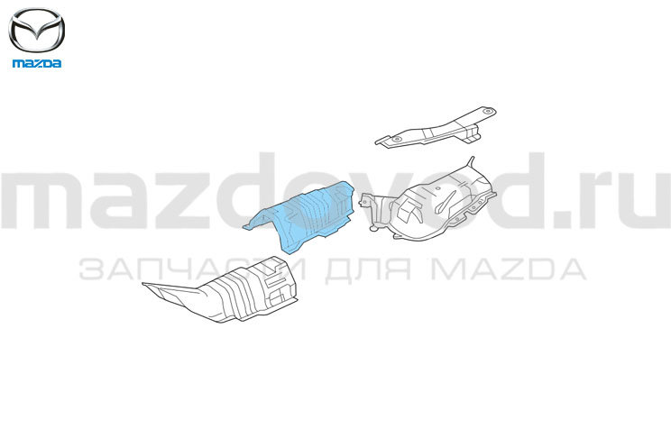Теплоизоляция пола (задняя часть №1) для Mazda 3 (BK) (MAZDA)