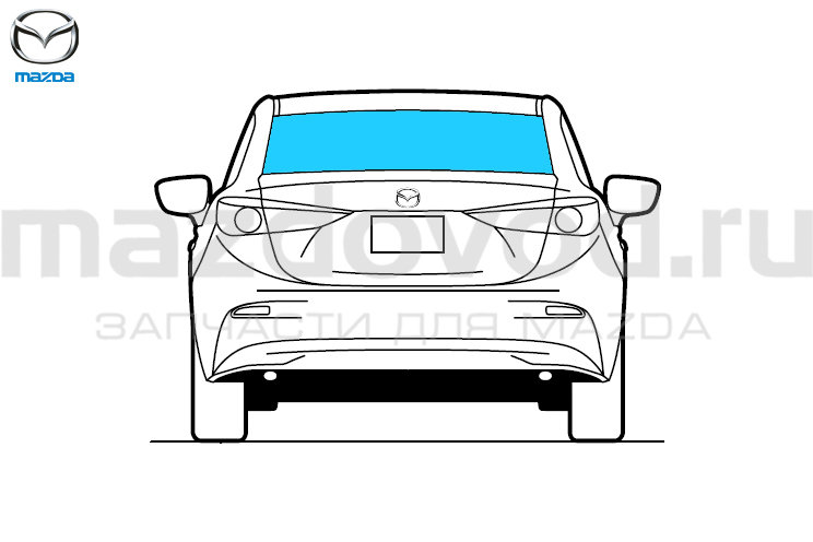 Стекло RR для Mazda 3 (BK) (SDN) (с обогревом) (MAZDA)