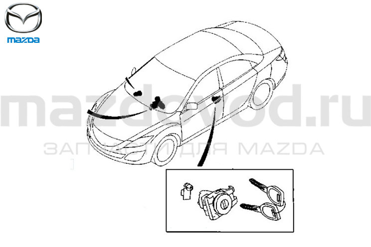 Личинка водительской двери для Mazda 6 (GH) (MAZDA)
