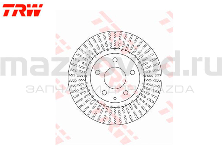 Диски тормозные FR для Mazda 3 (BM/BN) (2.0) (TRW)