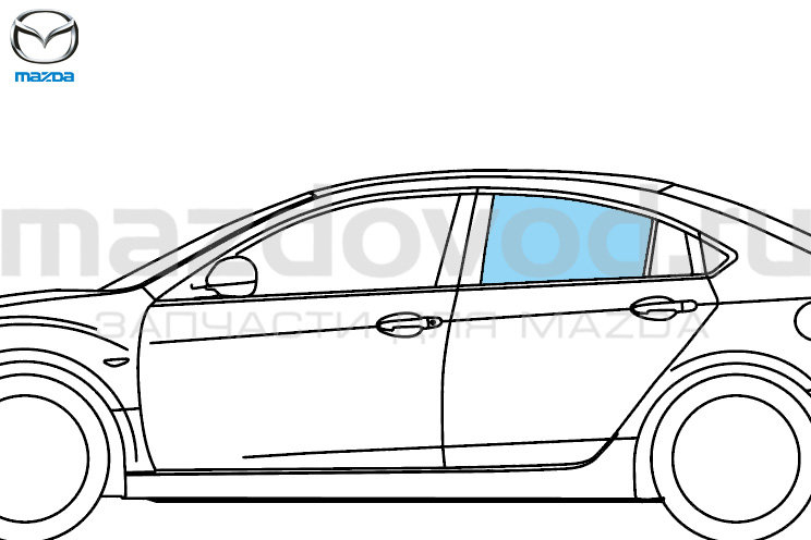 Стекло боковое RR левое для Mazda 6 (GH) (WAG) (GREEN) (MAZDA)