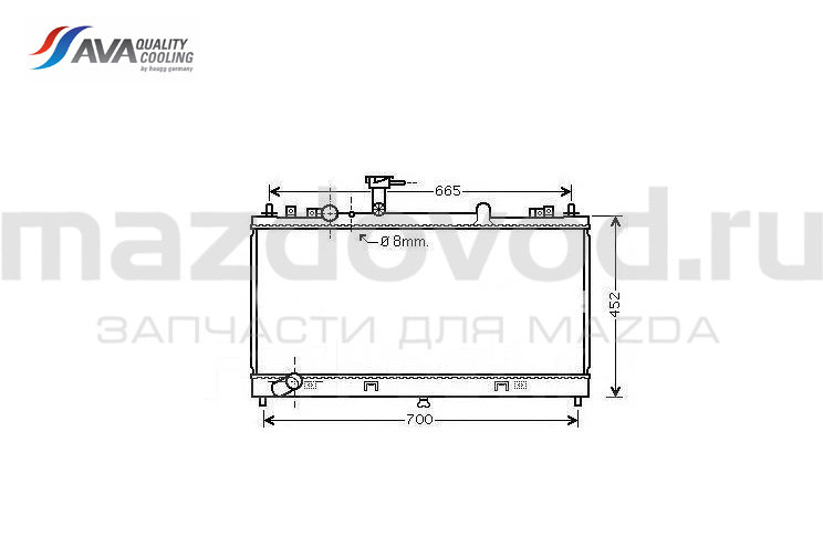Радиатор охлаждения ДВС для Mazda 6 (GH) (МКПП) (2.5) (AVA)
