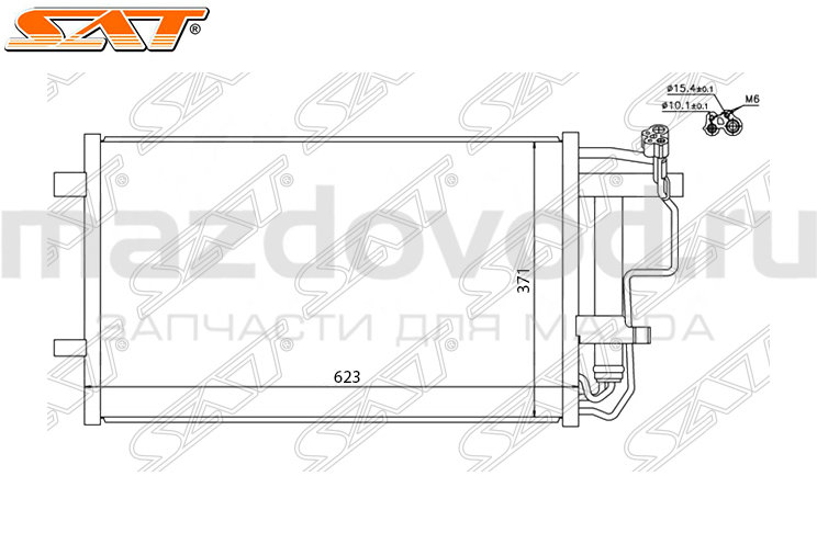 Радиатор кондиционера для Mazda 3 (BL) (SAT)