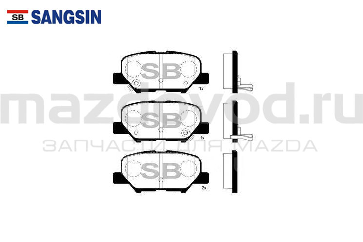 Колодки тормозные RR для Mazda 6 (GJ) (SANGSIN)