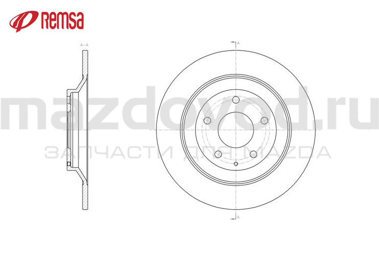 Диски тормозные RR для Mazda CX-5 (KE/KF) (REMSA)