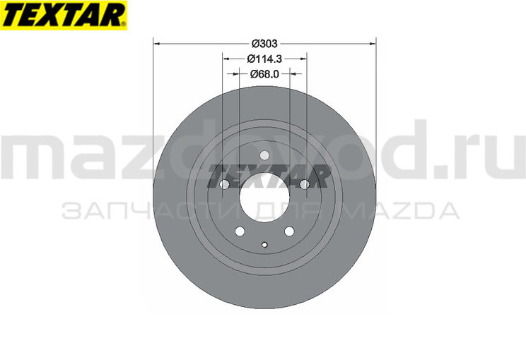 Диски тормозные RR для Mazda CX-5 (KE/KF) (TEXTAR)