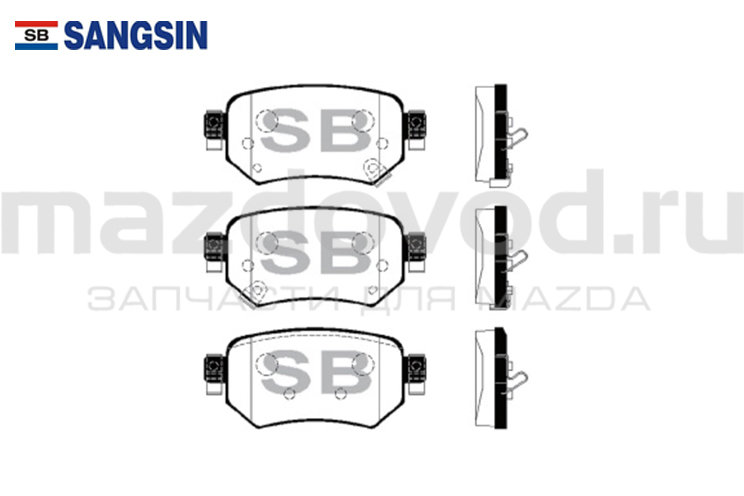 Колодки тормозные RR для Mazda 6 (GJ/GL) (электо) (SANGSIN)