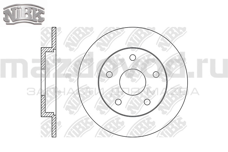 Диски тормозные RR для Mazda 5 (CR/CW) (R16) (NiBK)