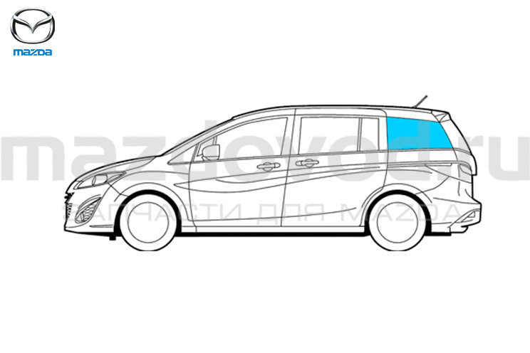 Стекло RR (L) для Mazda 5 (CW) (GREEN) (MAZDA)