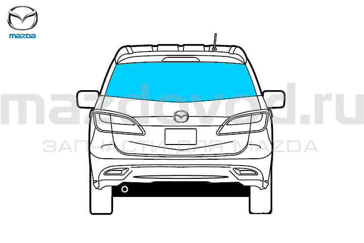 Стекло RR для Mazda 5 (CW) (GREEN) (MAZDA)