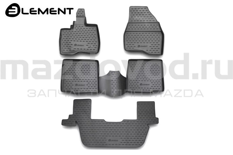 Коврики в салон резиновые для Mazda CX-9 (TB) (с бортами) (ELEMENT)