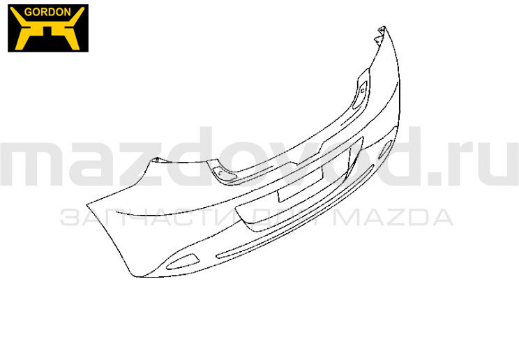Бампер RR для Mazda 2 (DE) (W/O PS) (GORDON)