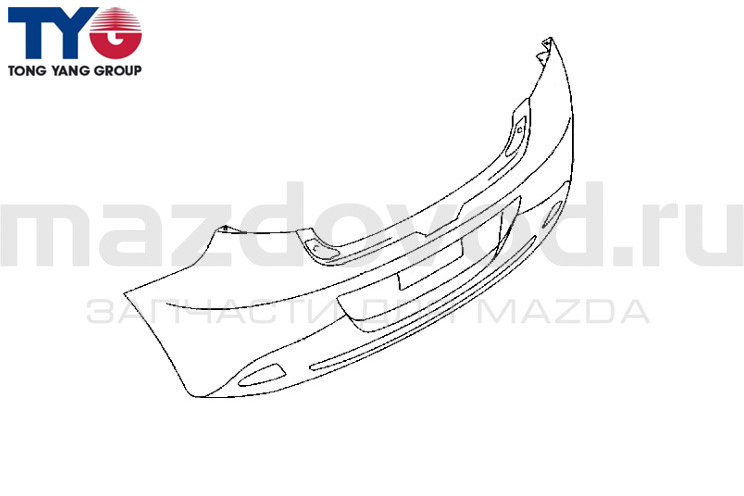 Бампер RR для Mazda 2 (DE) (W/O PS) (TYG)