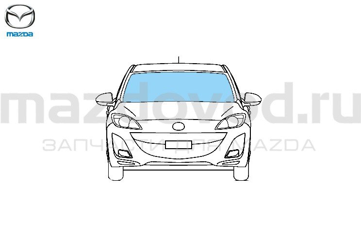Стекло лобовое для Mazda 3 (BL) (W/HWS; W/RS) (08-11) (MAZDA)
