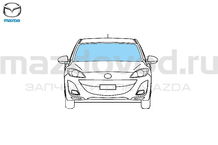 Стекло лобовое для Mazda 3 (BL) (W/O HWS; W/RS) (08-11) (MAZDA)