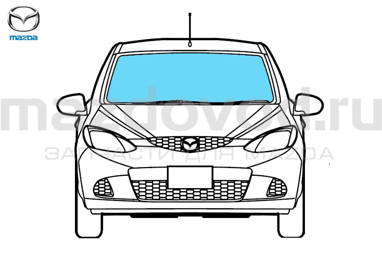 Стекло лобовое для Mazda 2 (DE) (W/RS) (07-10) (MAZDA)