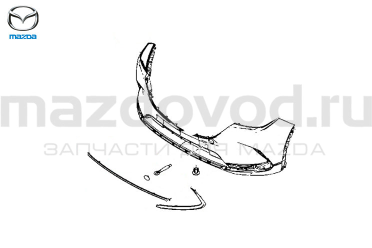 Накладка FR бампера (Центр.) (Хром) для Mazda CX-9 (TC) (MAZDA)