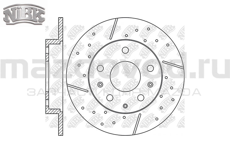 Диски тормозные RR для Mazda 6 (GG/GH) (ПЕРФ) (NiBK)