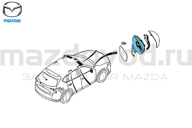 Корпус правого зеркала для Mazda CX-5 (KF) (MAZDA)