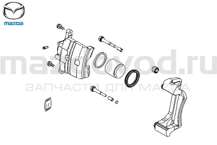 Суппорт FR L (со скобой) для Mazda 6 (GH) (MAZDA)