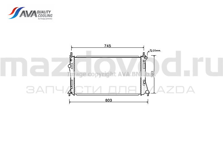 Радиатор ДВС для Mazda 5 (CW) (AVA)