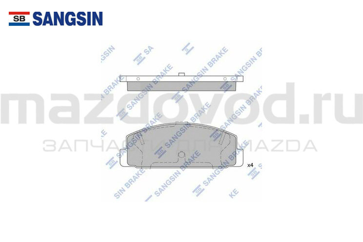 Колодки тормозные (RR) для Mazda 6 (GG/GH) (SANGSIN)