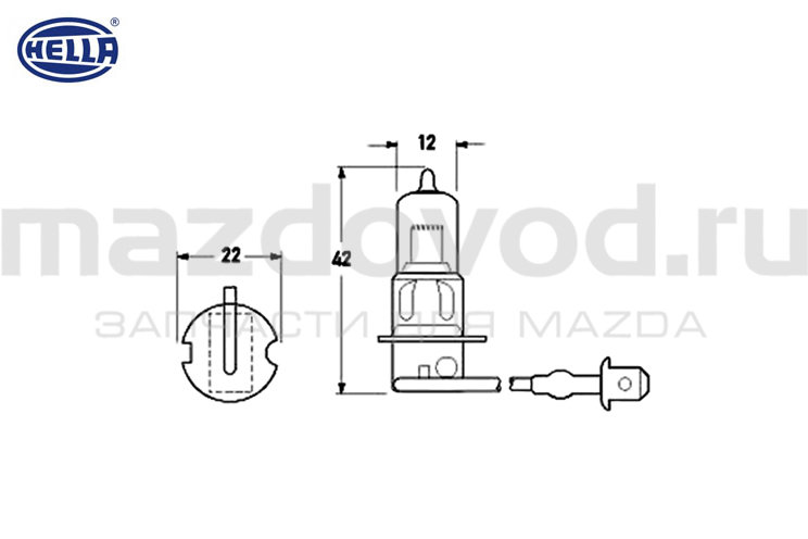 Лампа галогеновая H3 для Mazda (HELLA)
