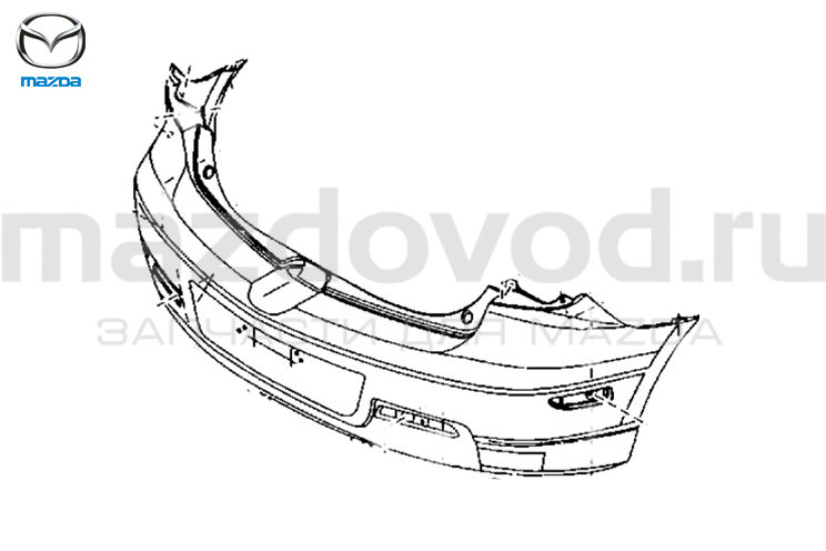 Бампер RR для Mazda 3 (BK) (MAZDA)