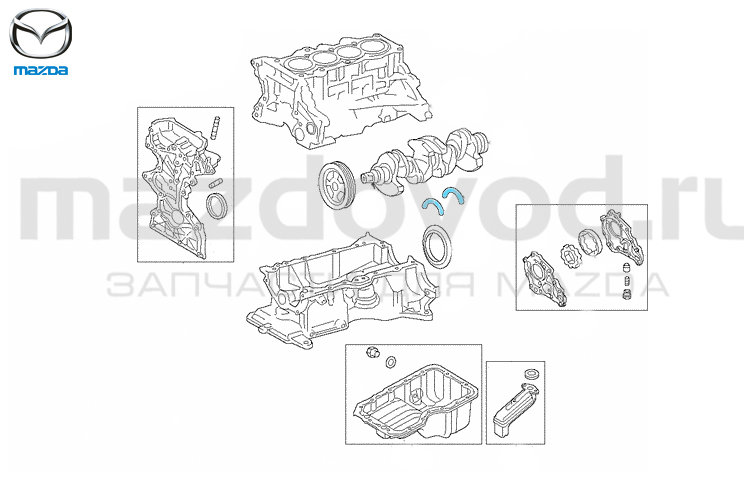 Комплект шатунных вкладышей 0.25 для Mazda 3 (BK/BL) (MAZDA)