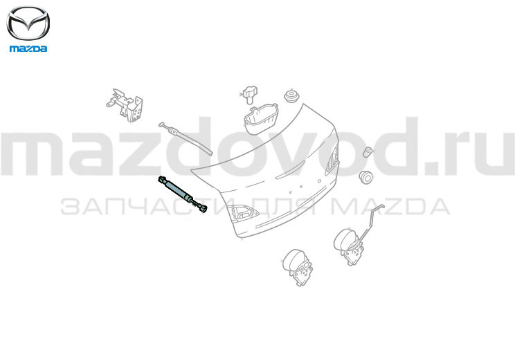 Амортизатор багажника для Mazda 3 (BL) (W/REAR SPOILER) (MAZDA)